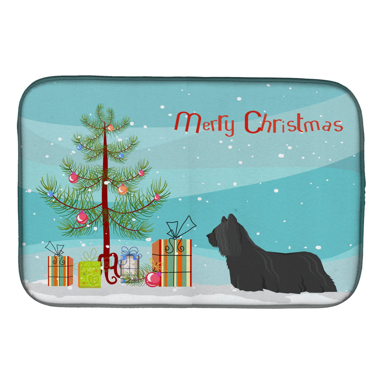 CK3564DDM Skye Terrier Christmas Tree Dish Drying Mat