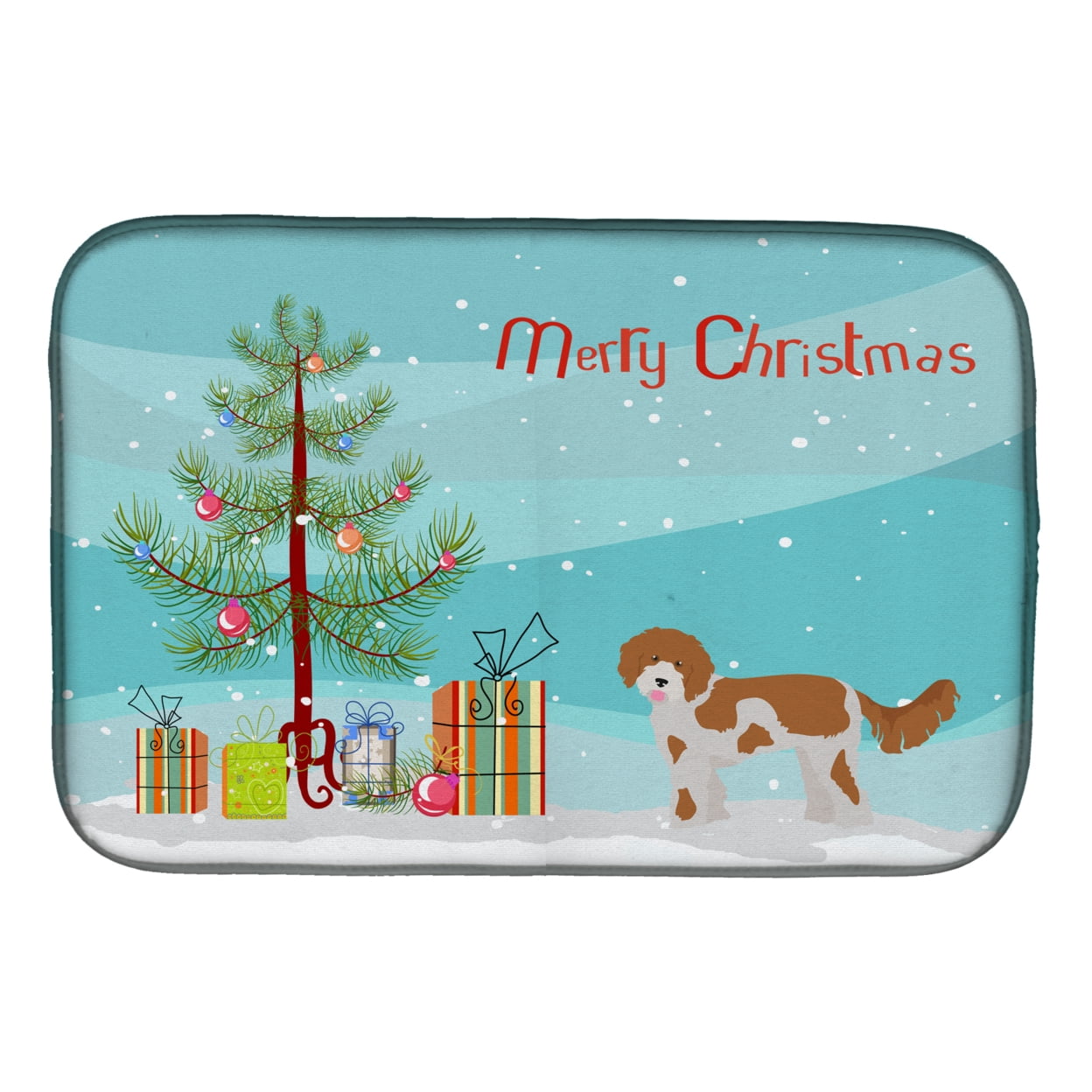 CK3812DDM Cavapoo Christmas Tree Dish Drying Mat