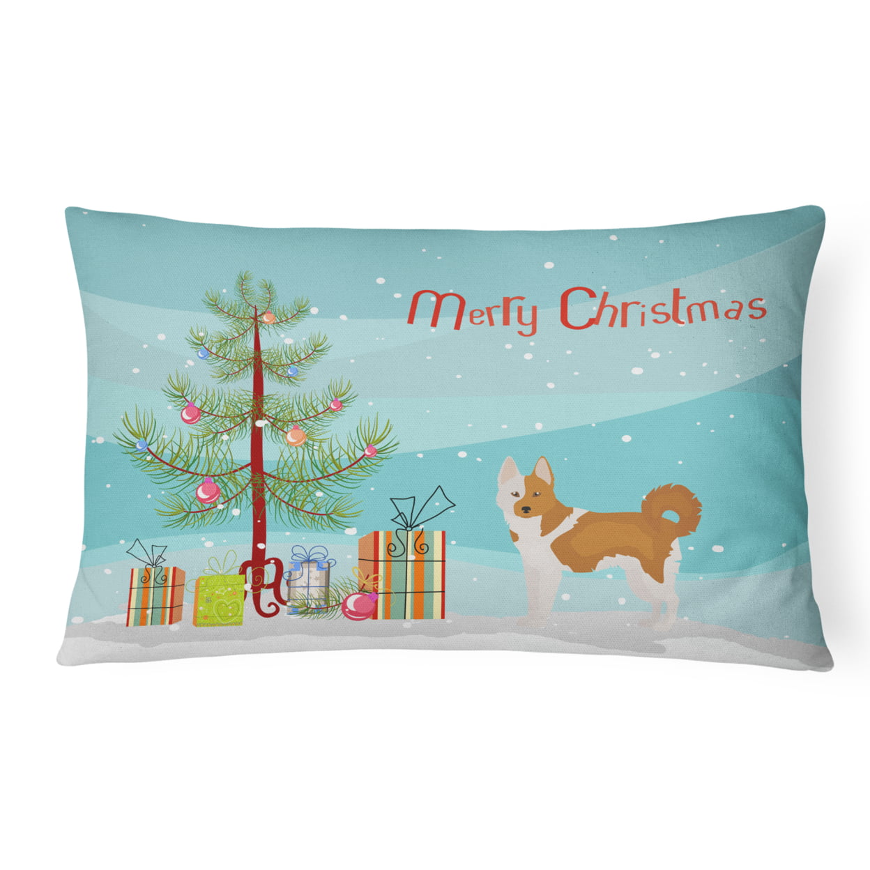 Nordic Spitz Christmas Tree Canvas Fabric Decorative Pillow