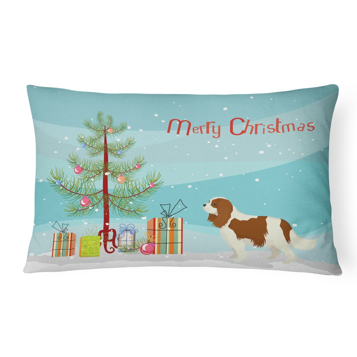 Cavalier Spaniel Christmas Tree Canvas Fabric Decorative Pillow