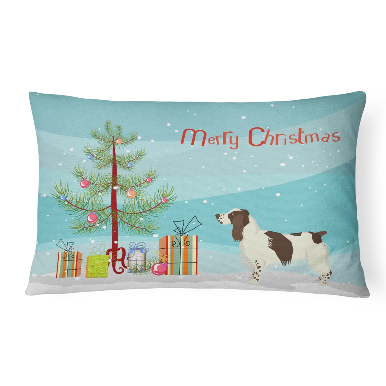 English Springer Spaniel Christmas Tree Canvas Fabric Decorative Pillow