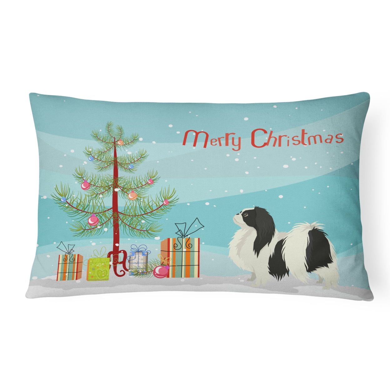 Japanese Chin Christmas Tree Canvas Fabric Decorative Pillow