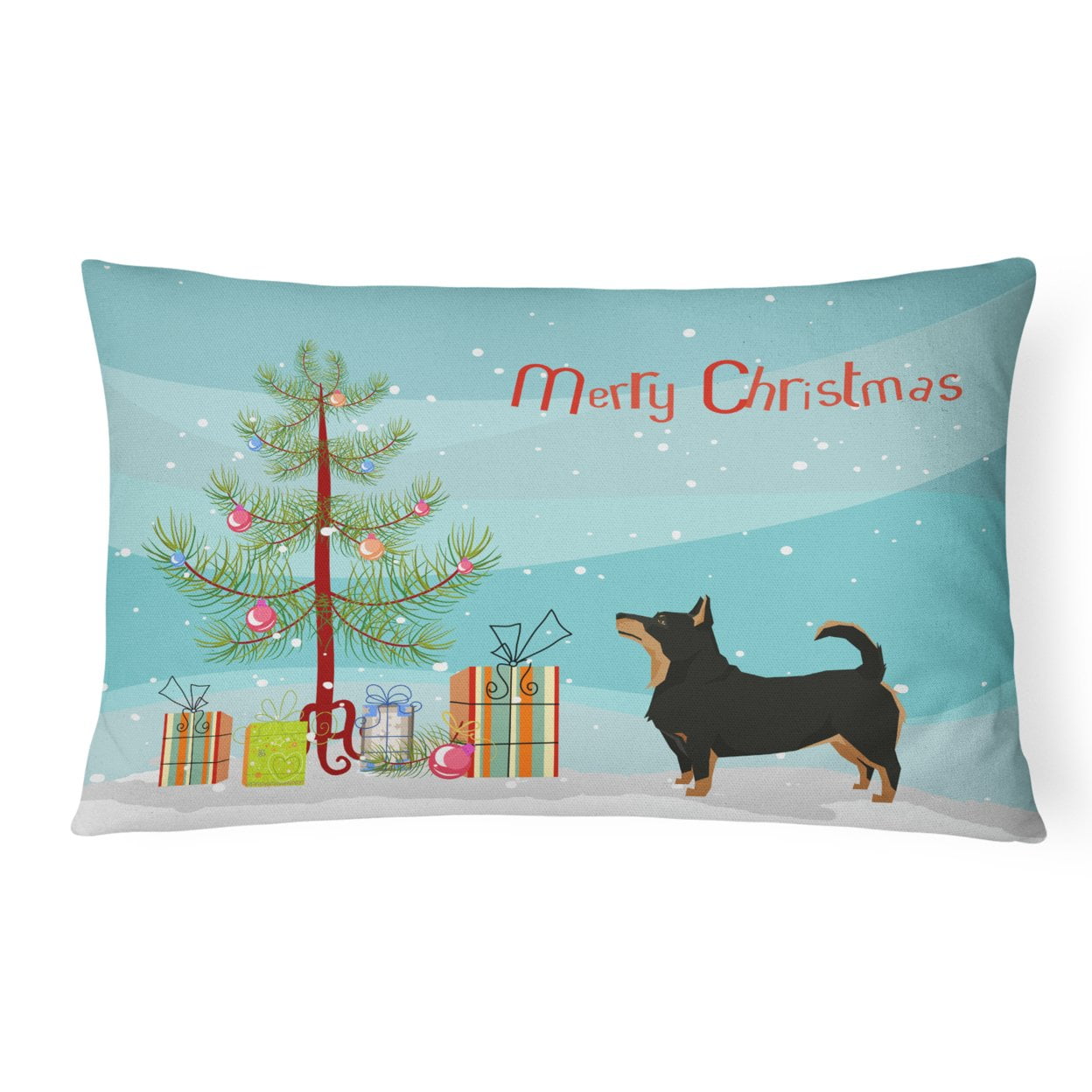 Lancashire Terrier Christmas Tree Canvas Fabric Decorative Pillow