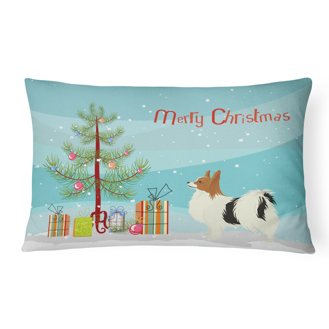 Papillon Christmas Tree Canvas Fabric Decorative Pillow