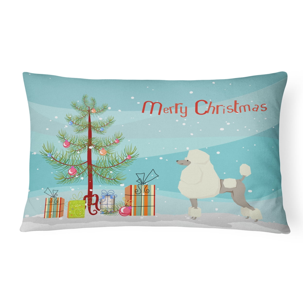 Poodle Christmas Tree Canvas Fabric Decorative Pillow