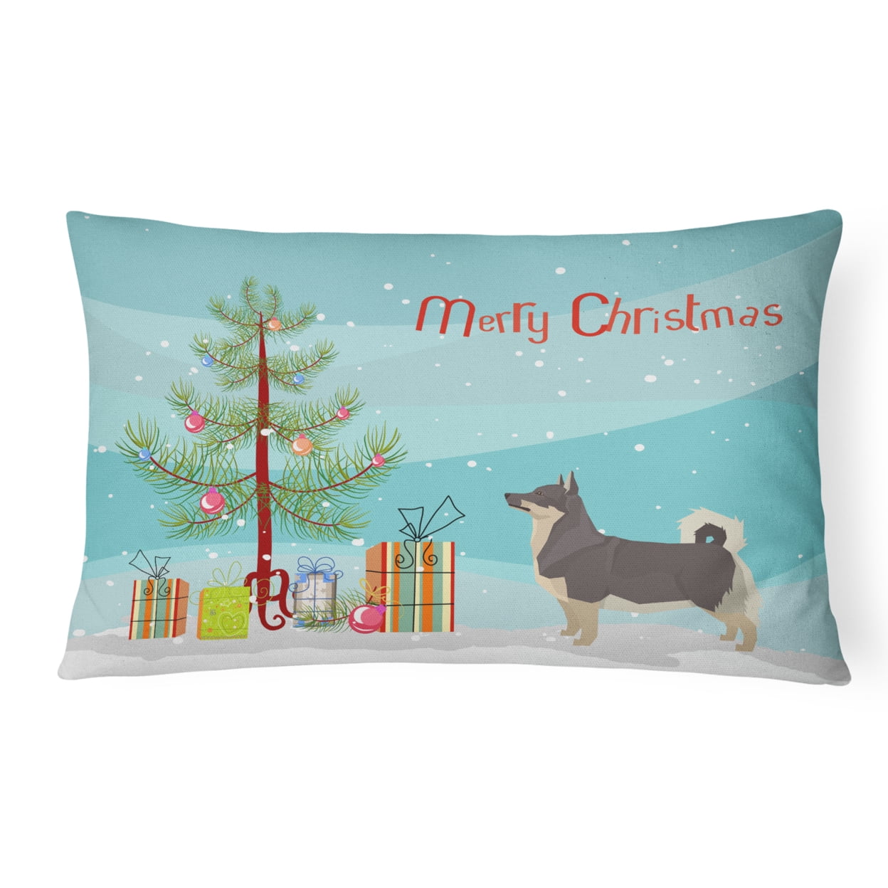 Swedish Vallhund Christmas Tree Canvas Fabric Decorative Pillow