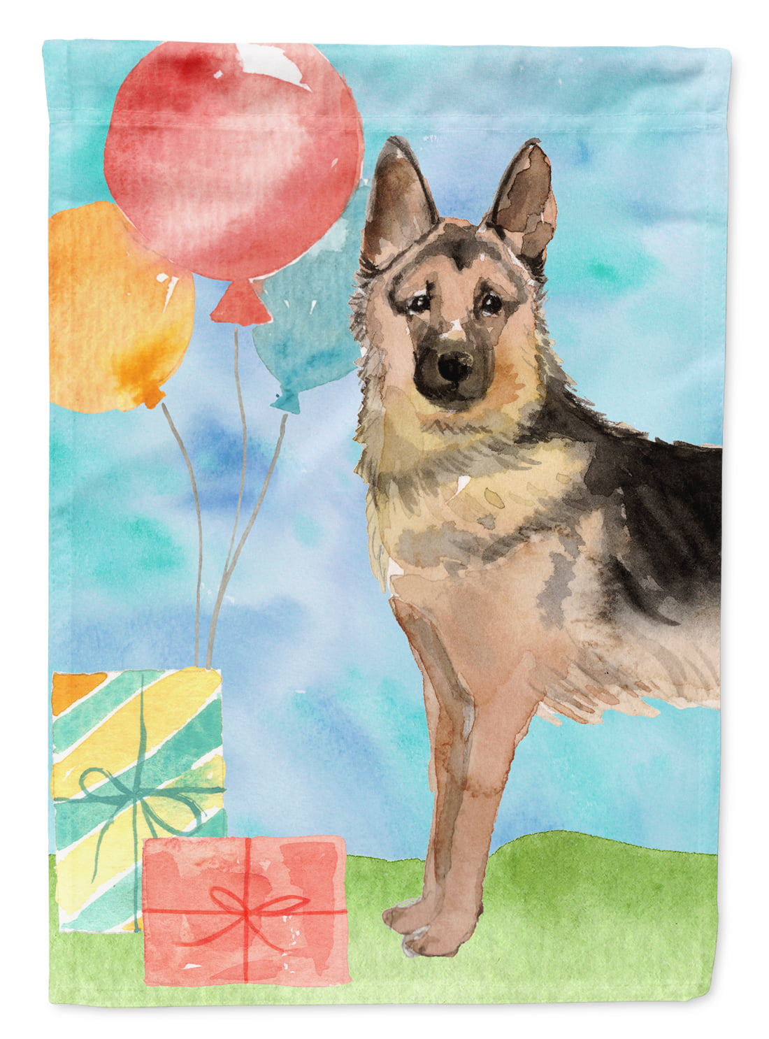 Happy Birthday German Shepherd Flag Canvas House Size