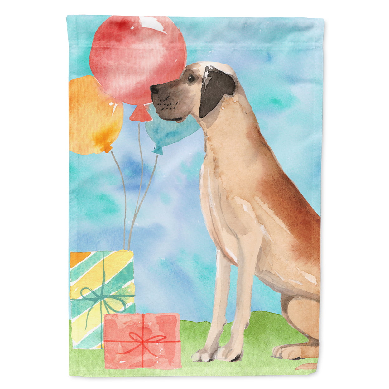 Happy Birthday Great Dane Flag Canvas House Size