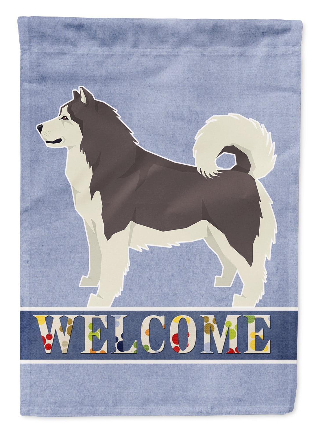 Alaskan Malamute Welcome Flag Canvas House Size