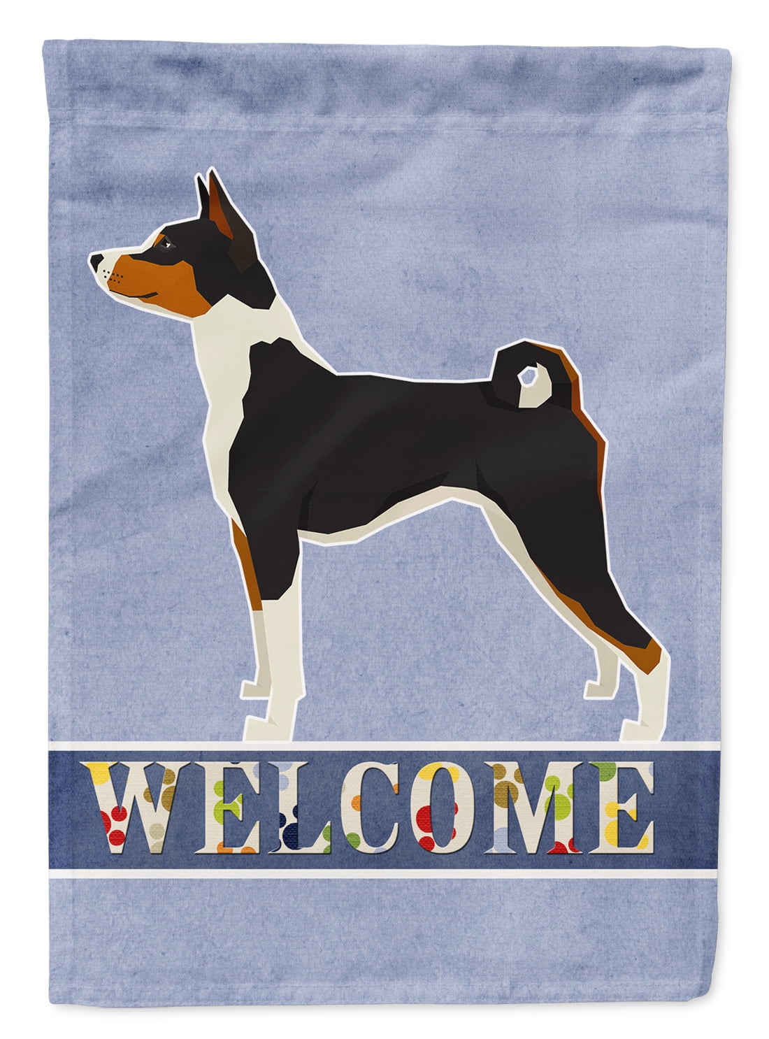 CK3576CHF Basenji Welcome Flag Canvas House Size