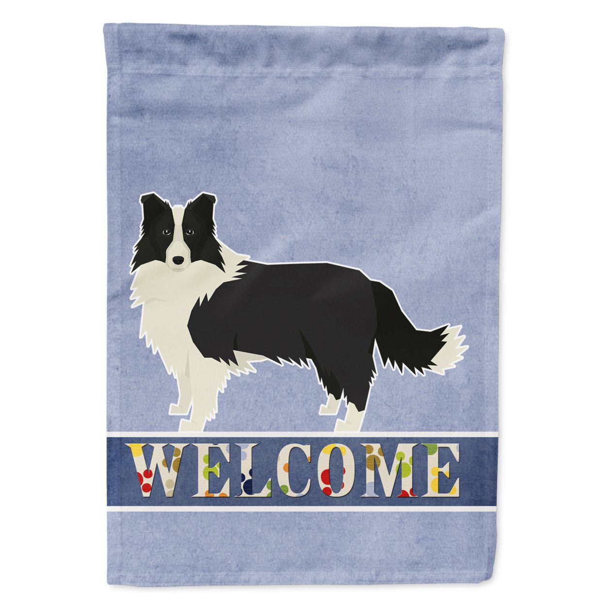Border Collie Welcome Flag Canvas House Size