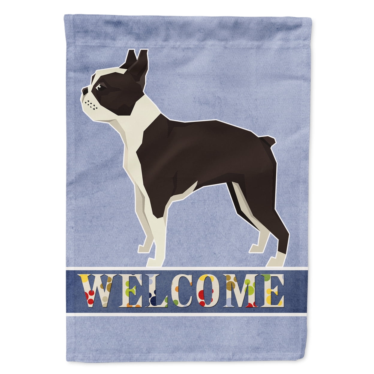 Boston Terrier Welcome Flag Canvas House Size