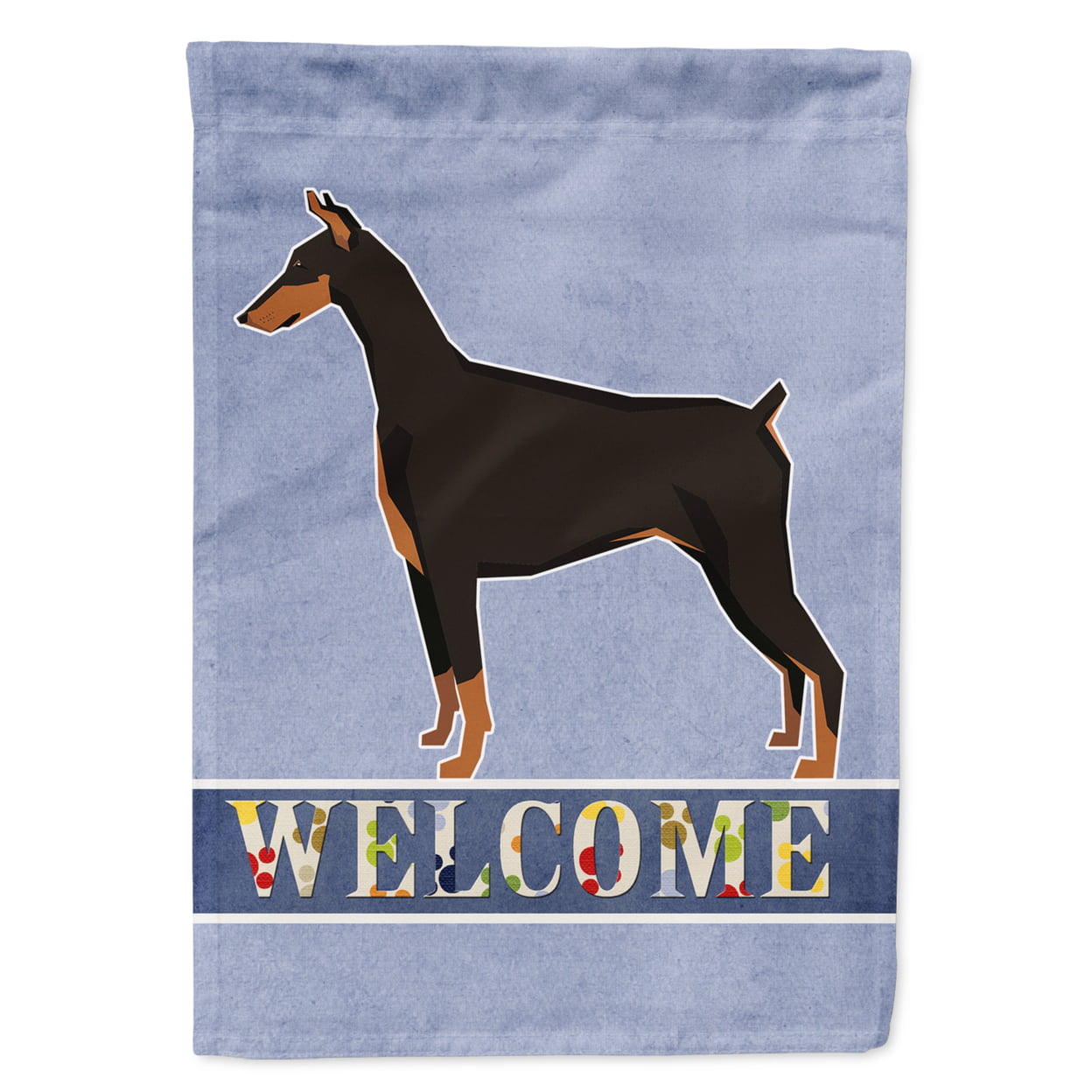 Doberman Pinscher Welcome Flag Canvas House Size