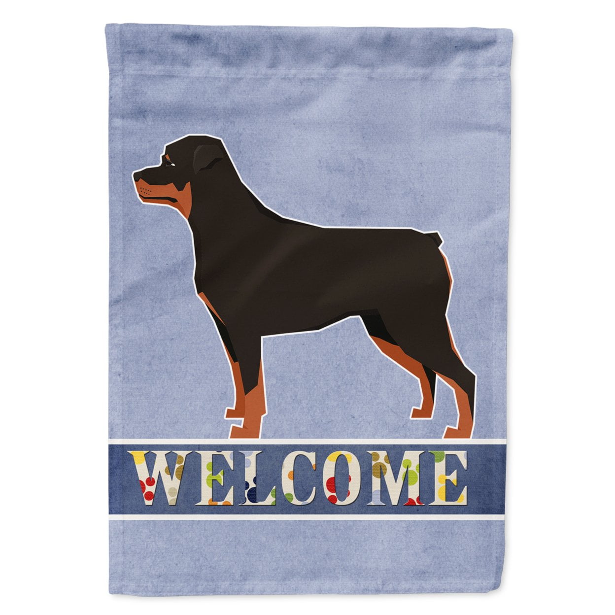 Rottweiler Welcome Flag Canvas House Size
