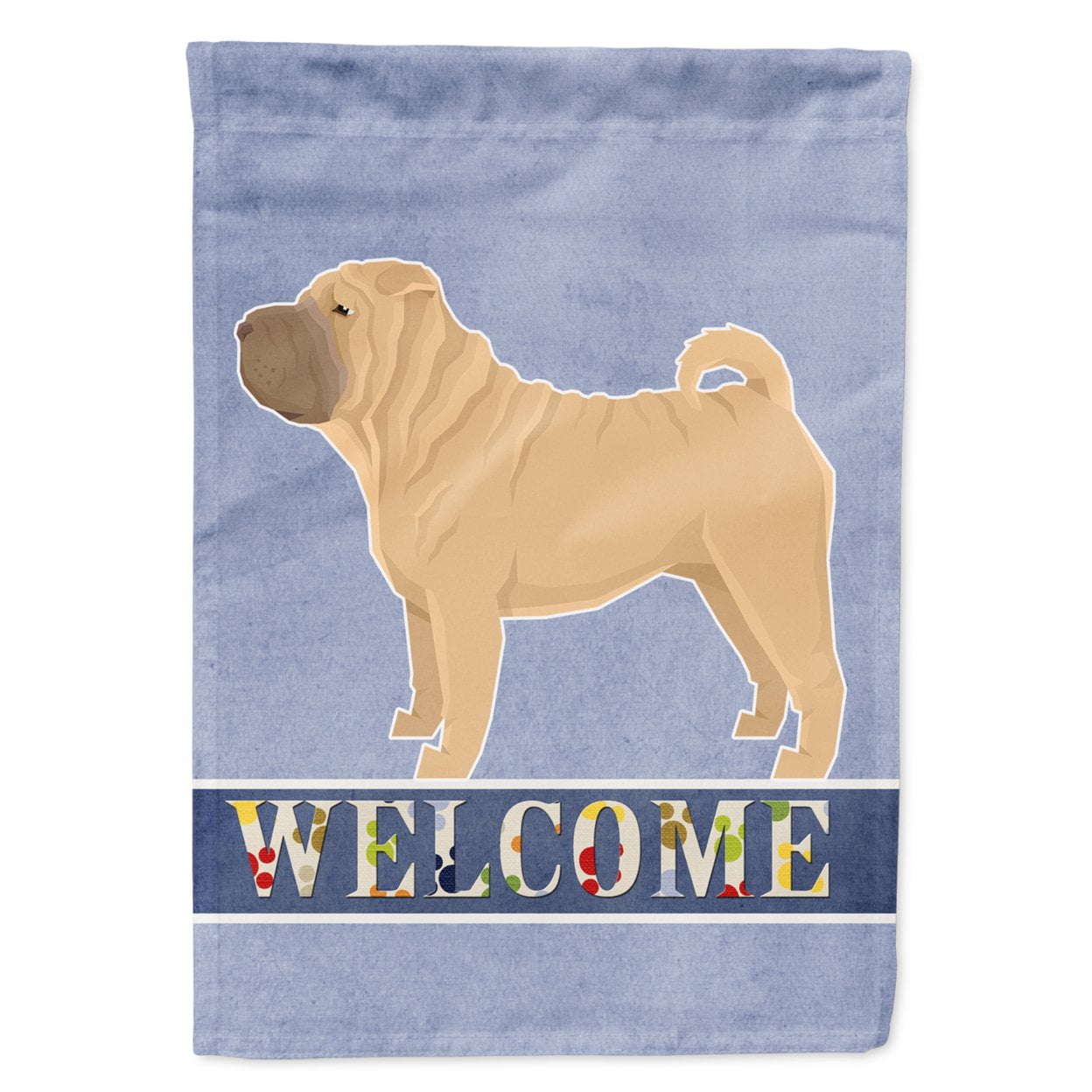 Shar Pei Welcome Flag Canvas House Size
