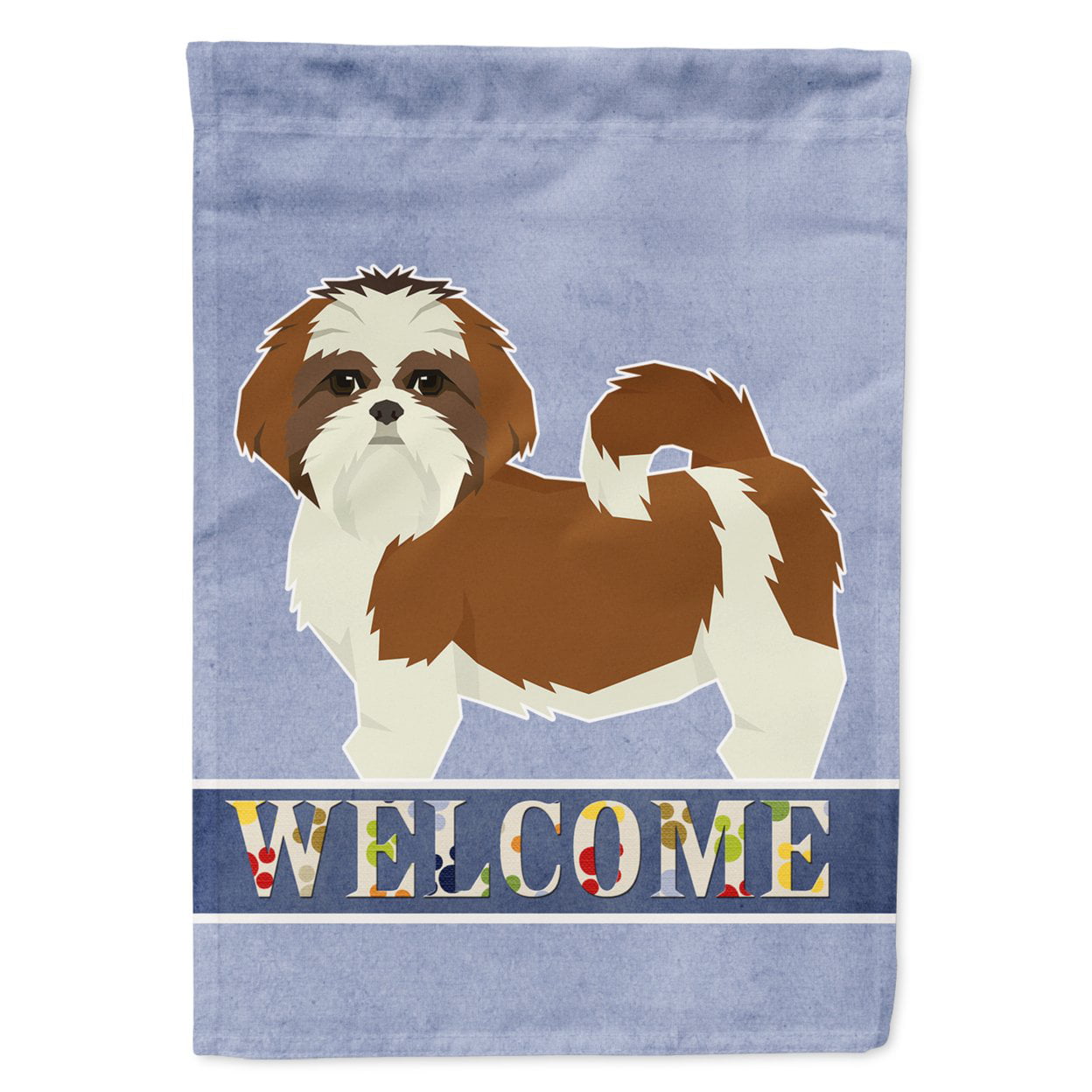 Shih Tzu Welcome Flag Canvas House Size