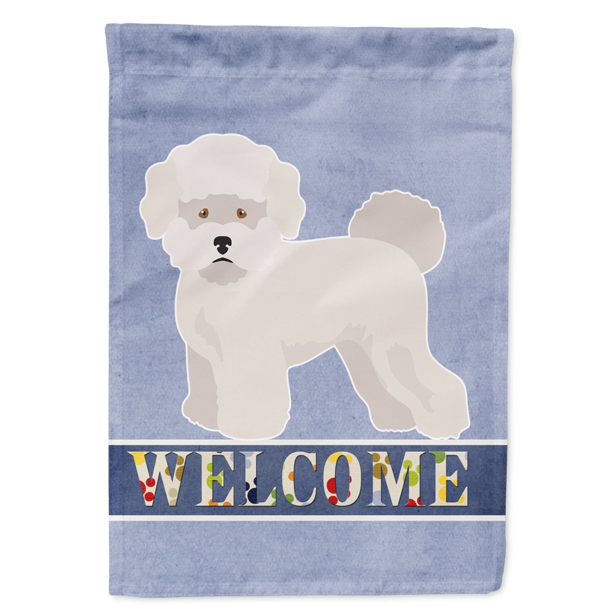 Bichon Fris Welcome Flag Canvas House Size