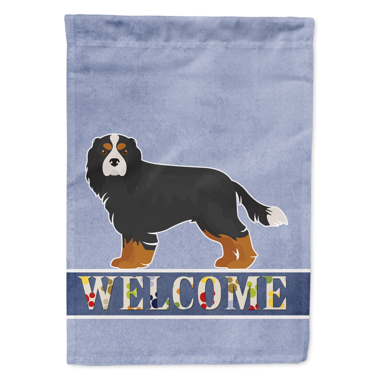 Cavalier King Charles Spaniel Tricolor Welcome Flag Canvas House Size