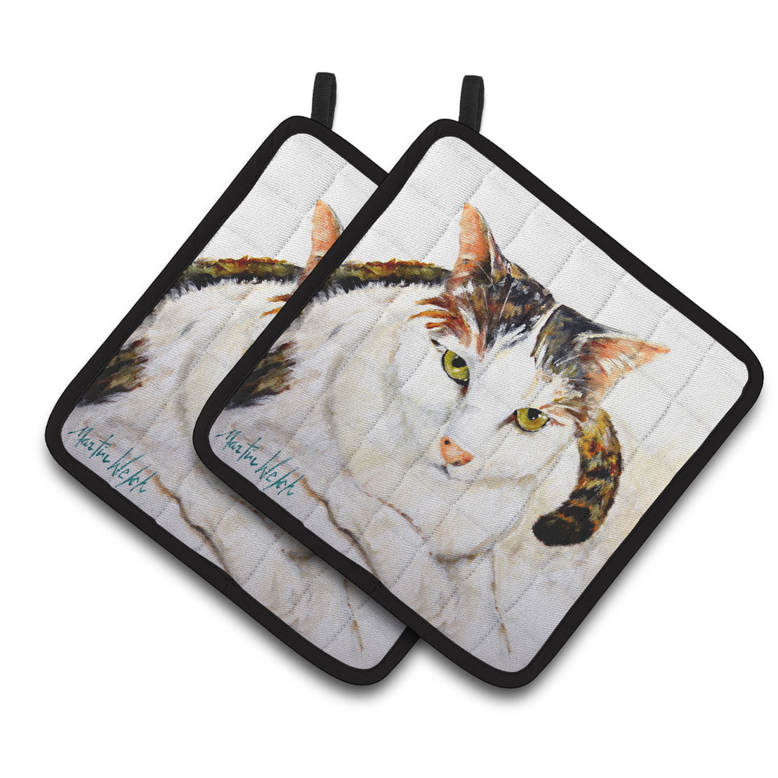 Picture of Carolines Treasures MW1334PTHD Lanie Cat Pair of Pot Holders