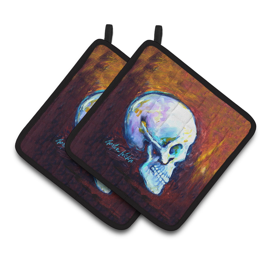 Picture of Carolines Treasures MW1341PTHD Skeleton My Best Side Pair of Pot Holders