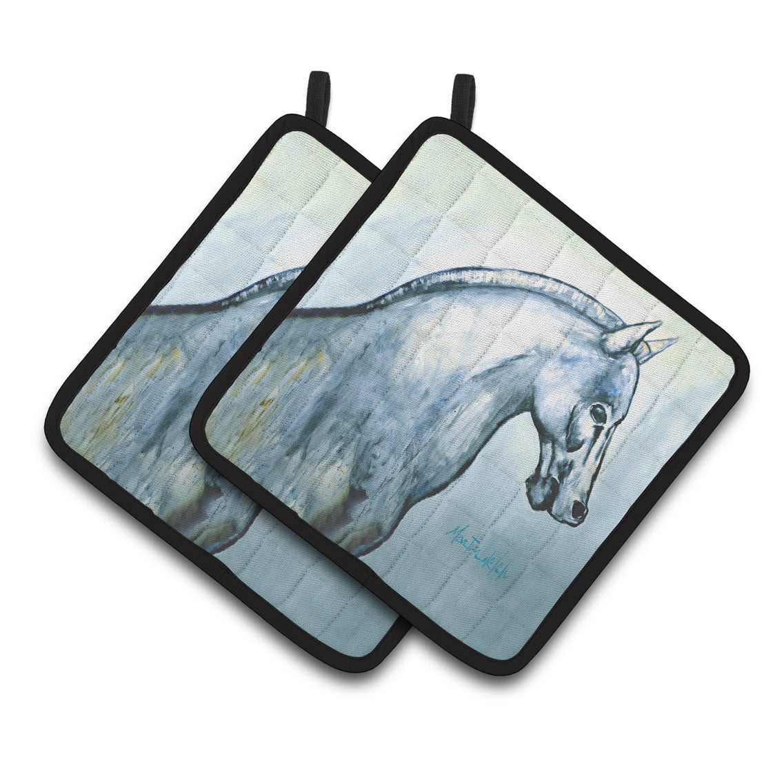 Picture of Carolines Treasures MW1342PTHD Noble Horse Pair of Pot Holders