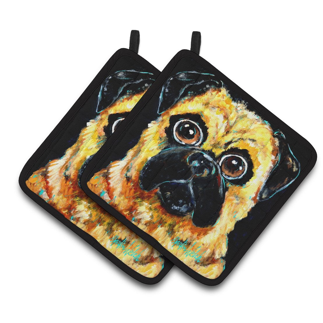 Pug It Out Pair of Pot Holders