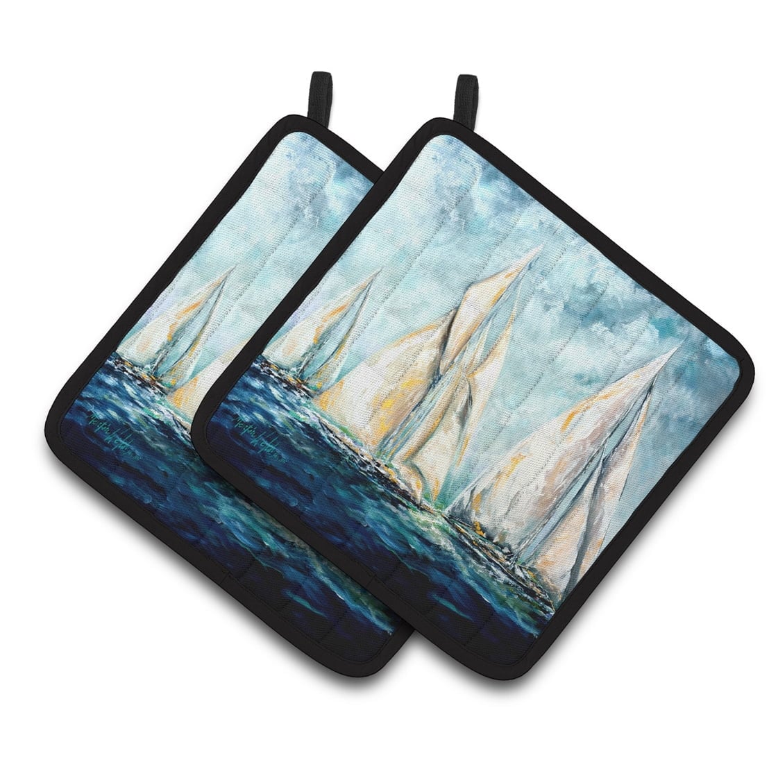 MW1355PTHD Sailboats Last Mile Pair of Pot Holders