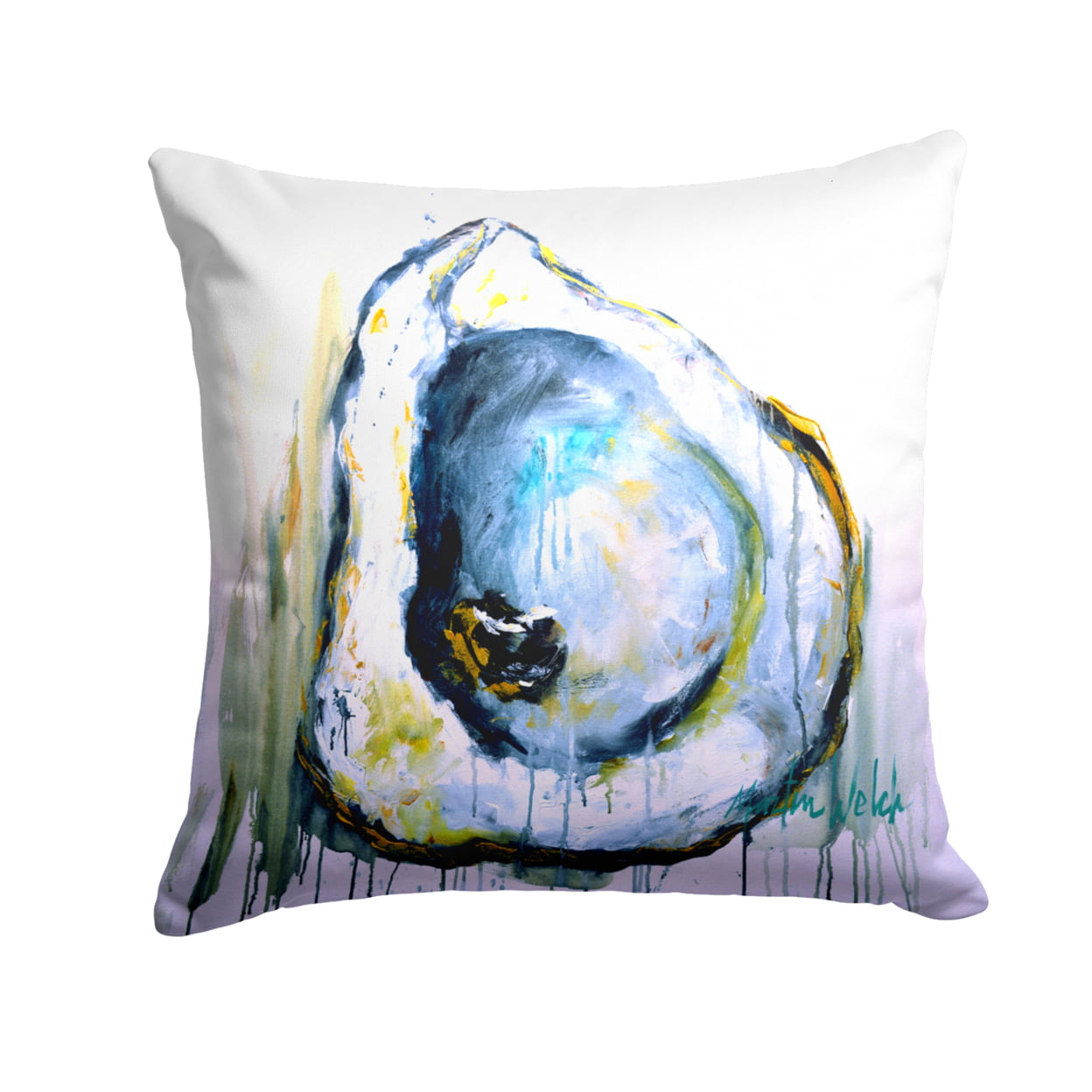 Aqua Sand Oyster Fabric Decorative Pillow