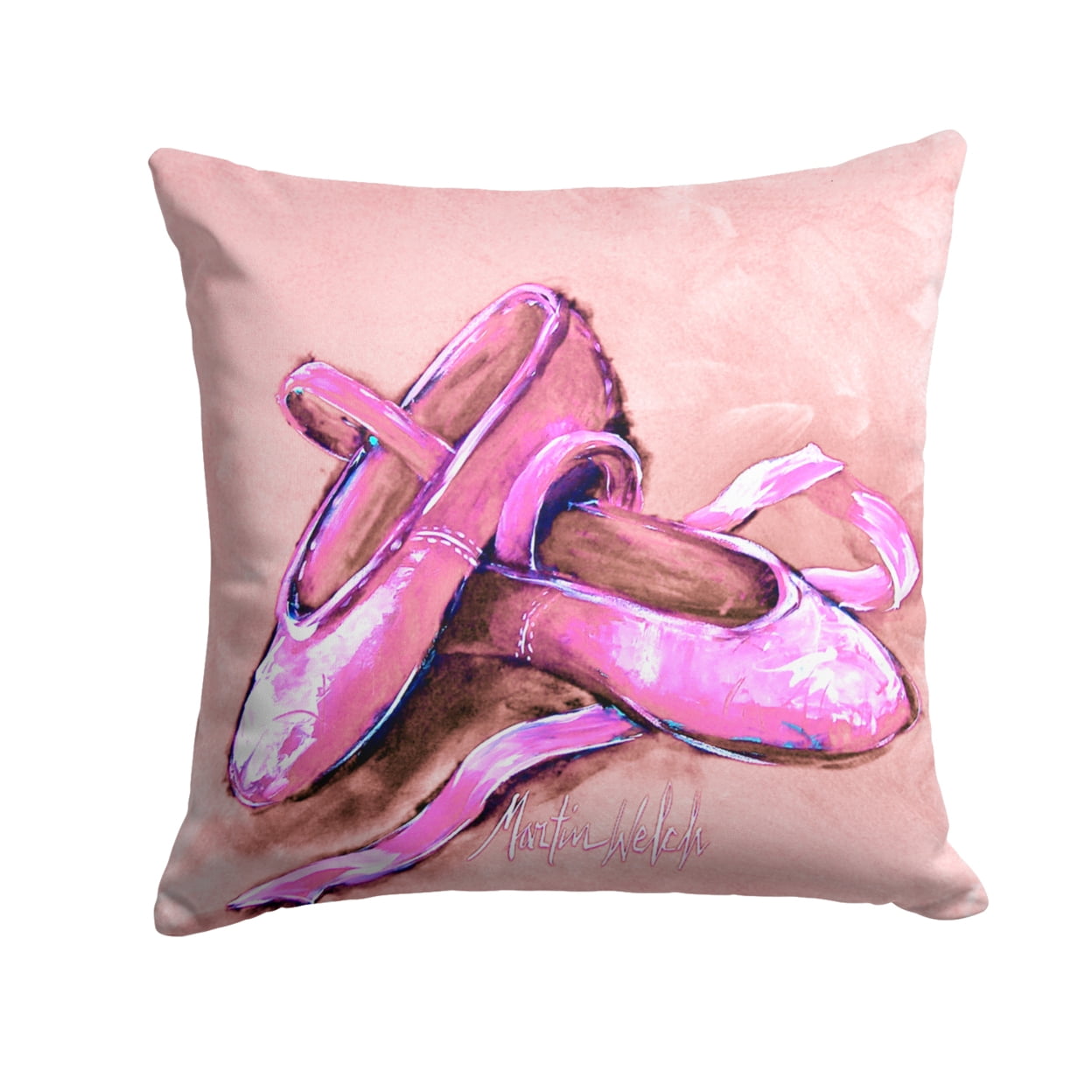 Ballet Shoes Pink Fabric Decorative Pillow