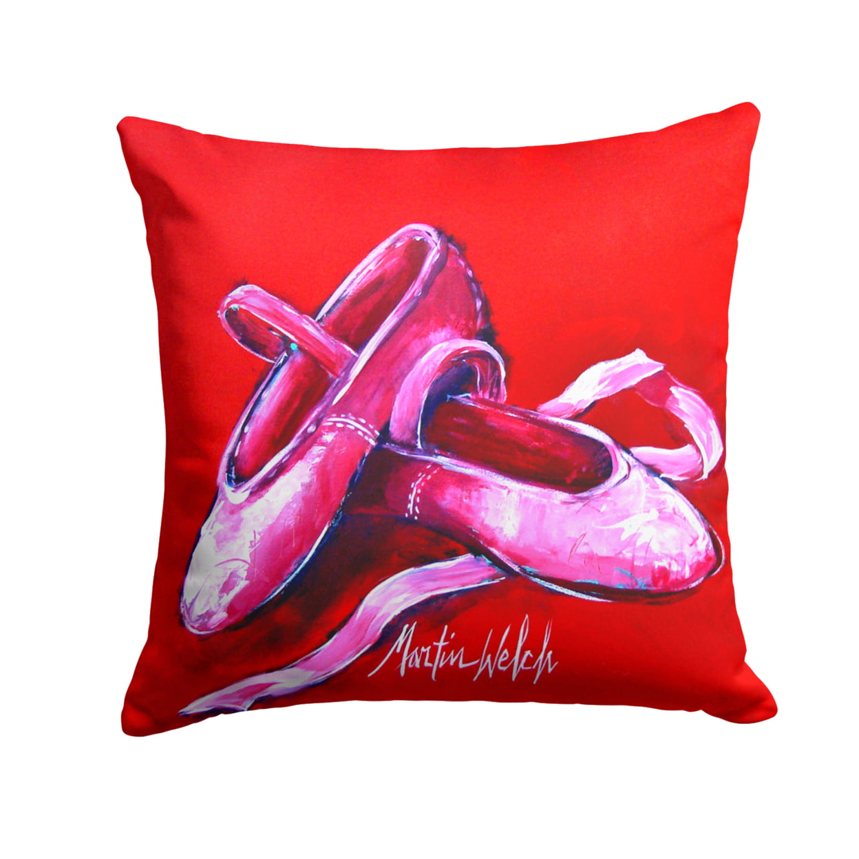 Ballet Shoes Red Fabric Decorative Pillow