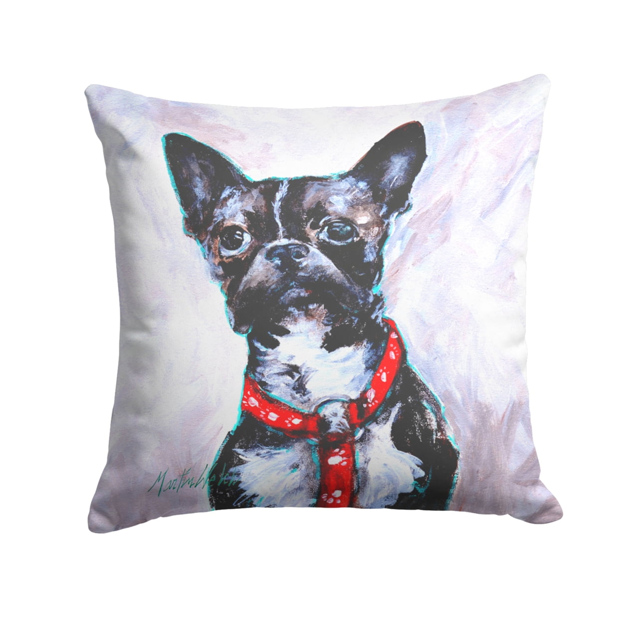 Boston Terrier Brindle Ziggy Fabric Decorative Pillow