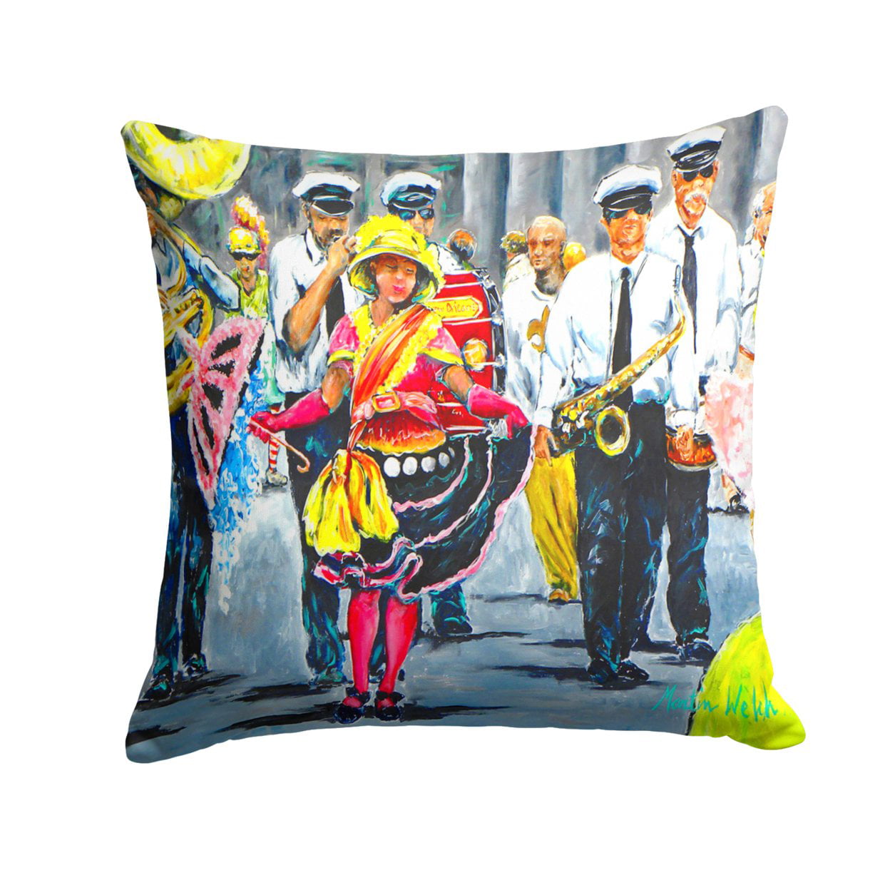 Mardi Gras Dancin in the Street Fabric Decorative Pillow