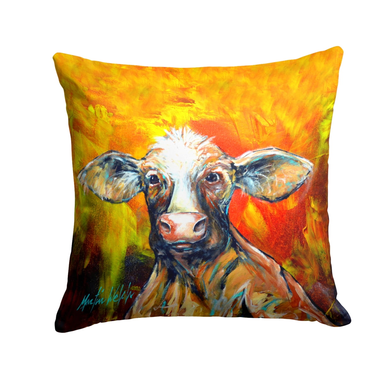 Happy Cow Fabric Decorative Pillow