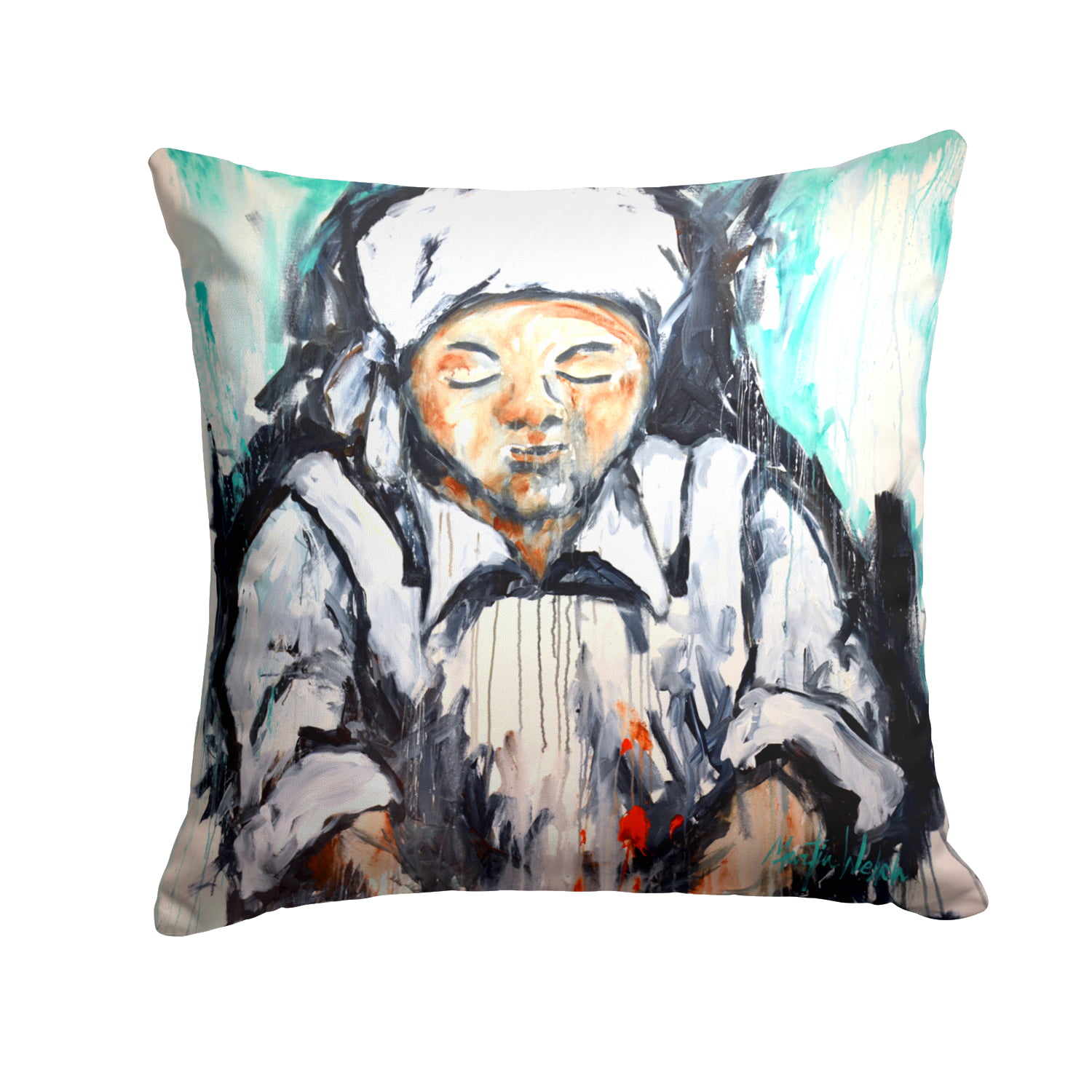 Melted Heart Fabric Decorative Pillow