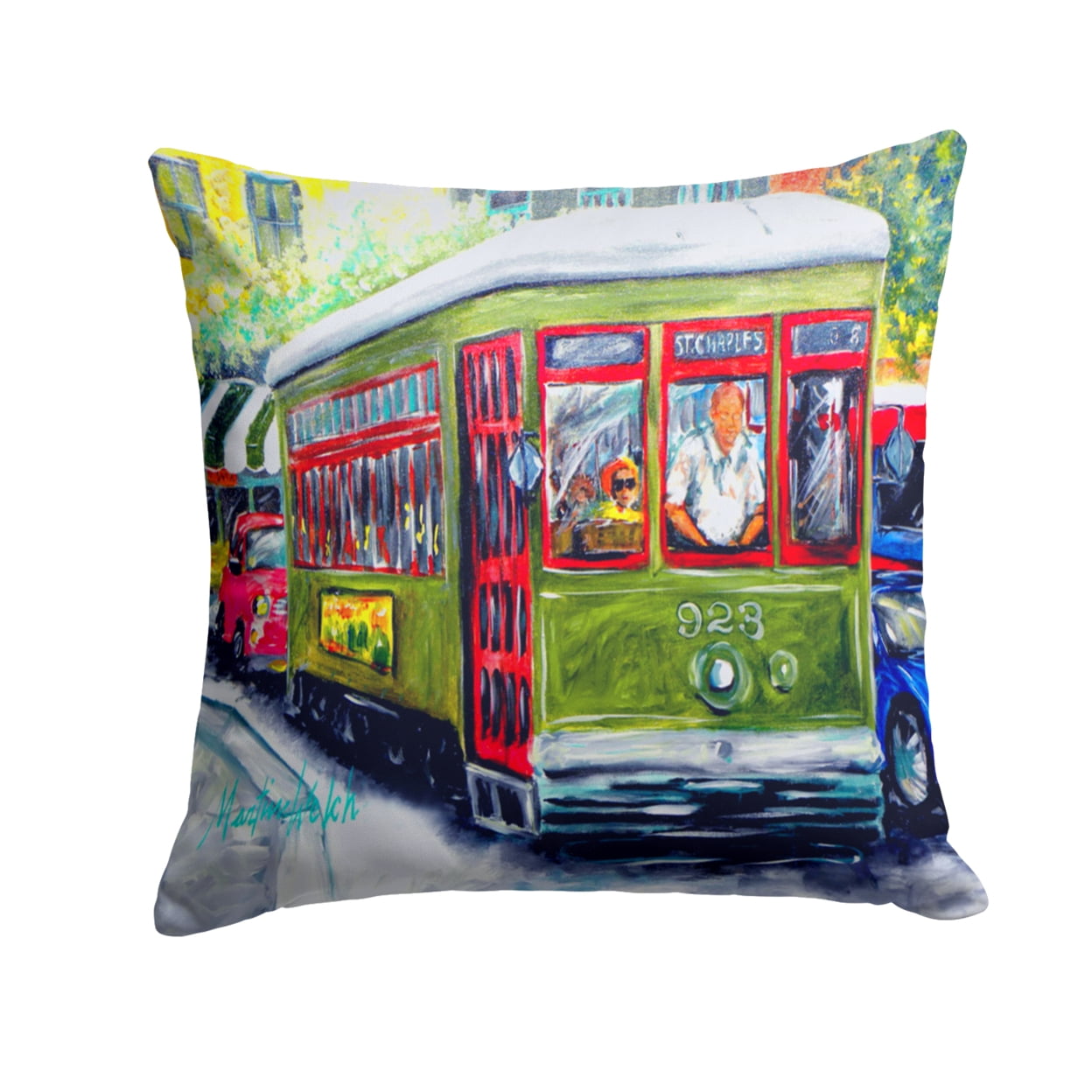 Streetcar Mid Summer Fabric Decorative Pillow