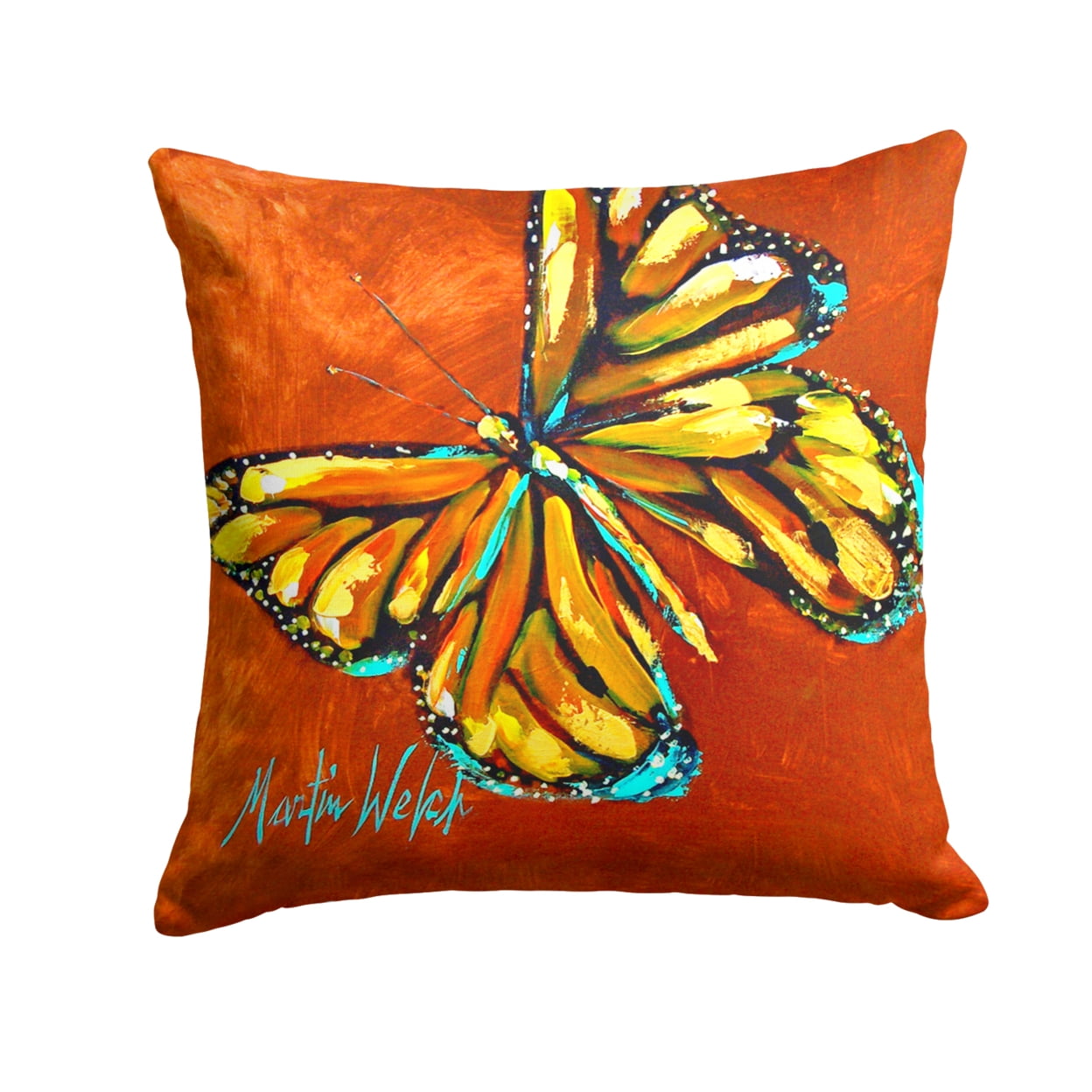 Monarch Butterfly Fabric Decorative Pillow