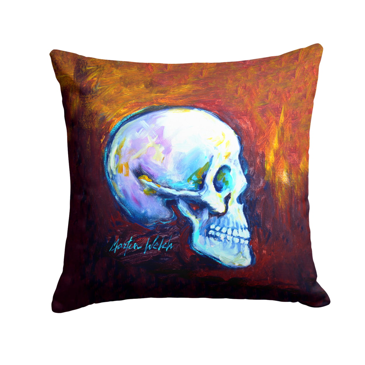Skeleton My Best Side Fabric Decorative Pillow