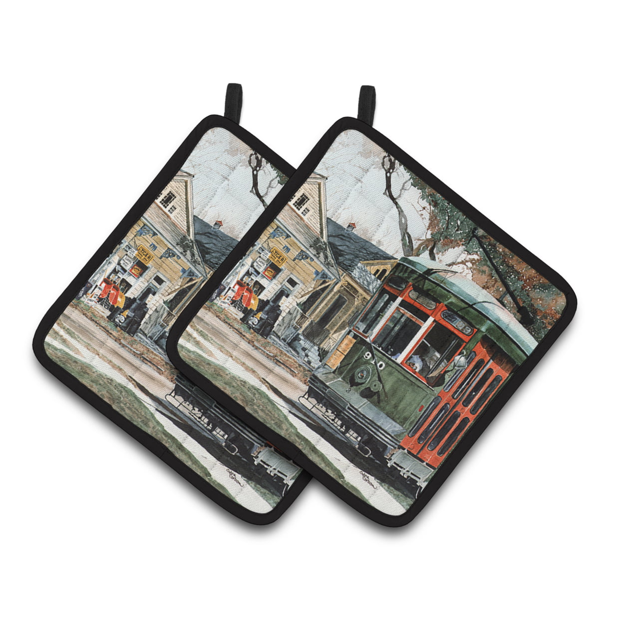 Picture of Carolines Treasures 8108PTHD New Orleans Street Car Pair of Pot Holders