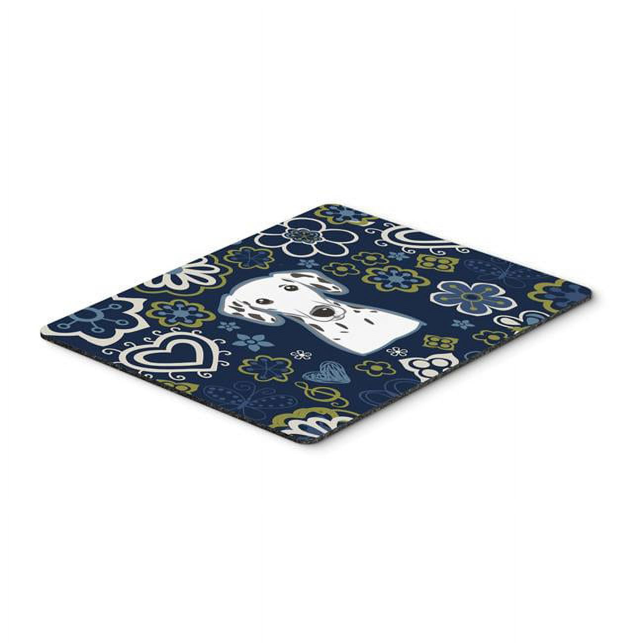 Blue Flowers Dalmatian Mouse Pad, Hot Pad or Trivet
