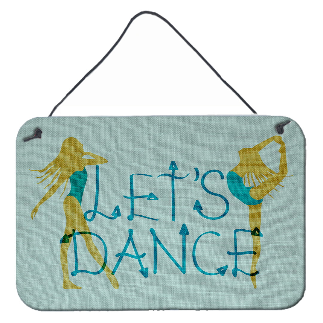 Lets Dance Linen Teal Wall or Door Hanging Prints