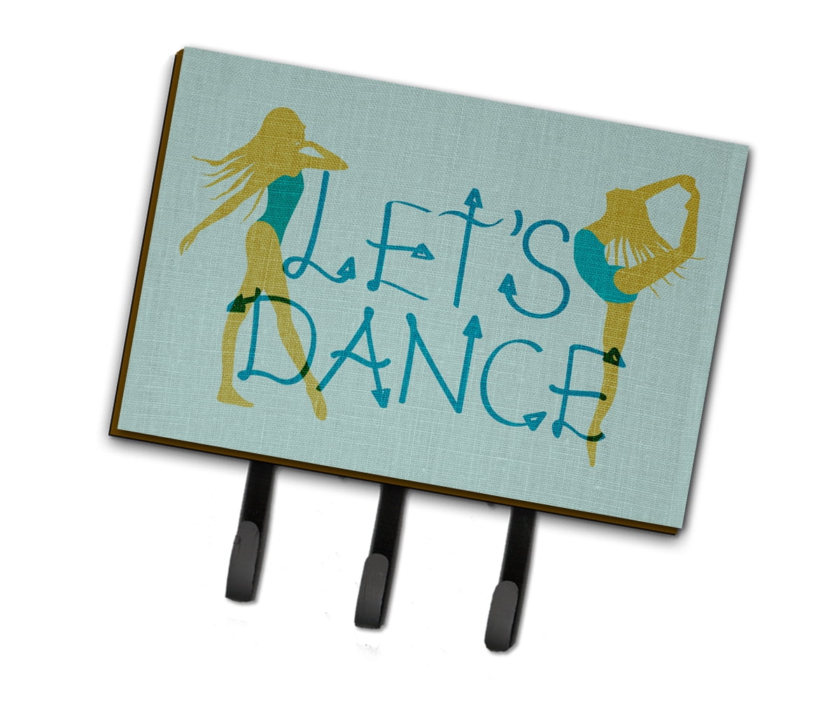 BB5374TH68 Lets Dance Linen Teal Leash or Key Holder