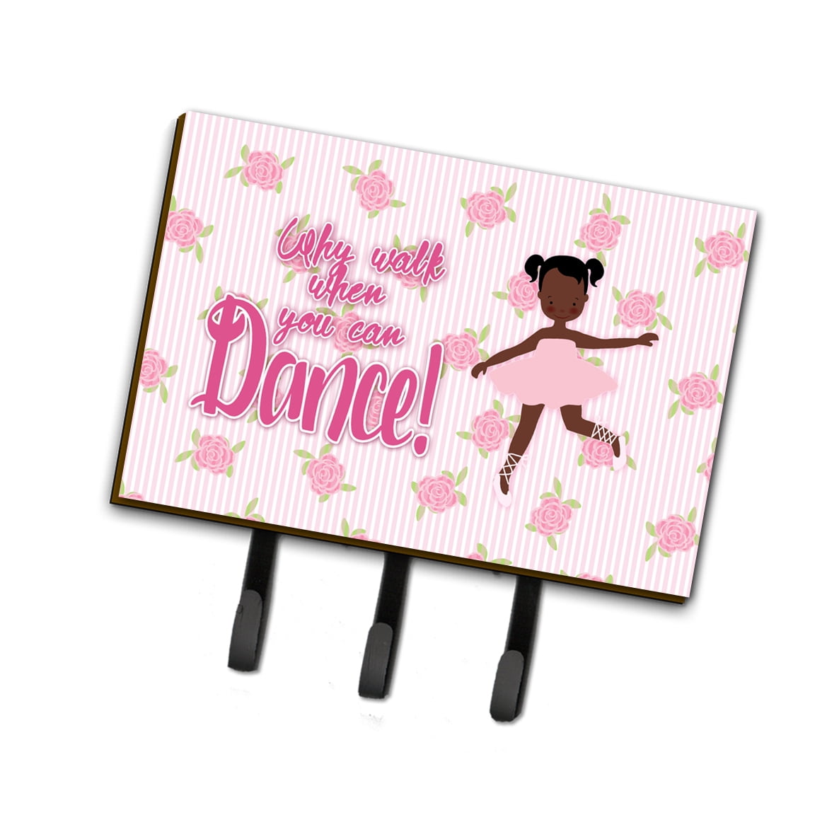 BB5382TH68 Ballet African American Pigtails Leash or Key Holder