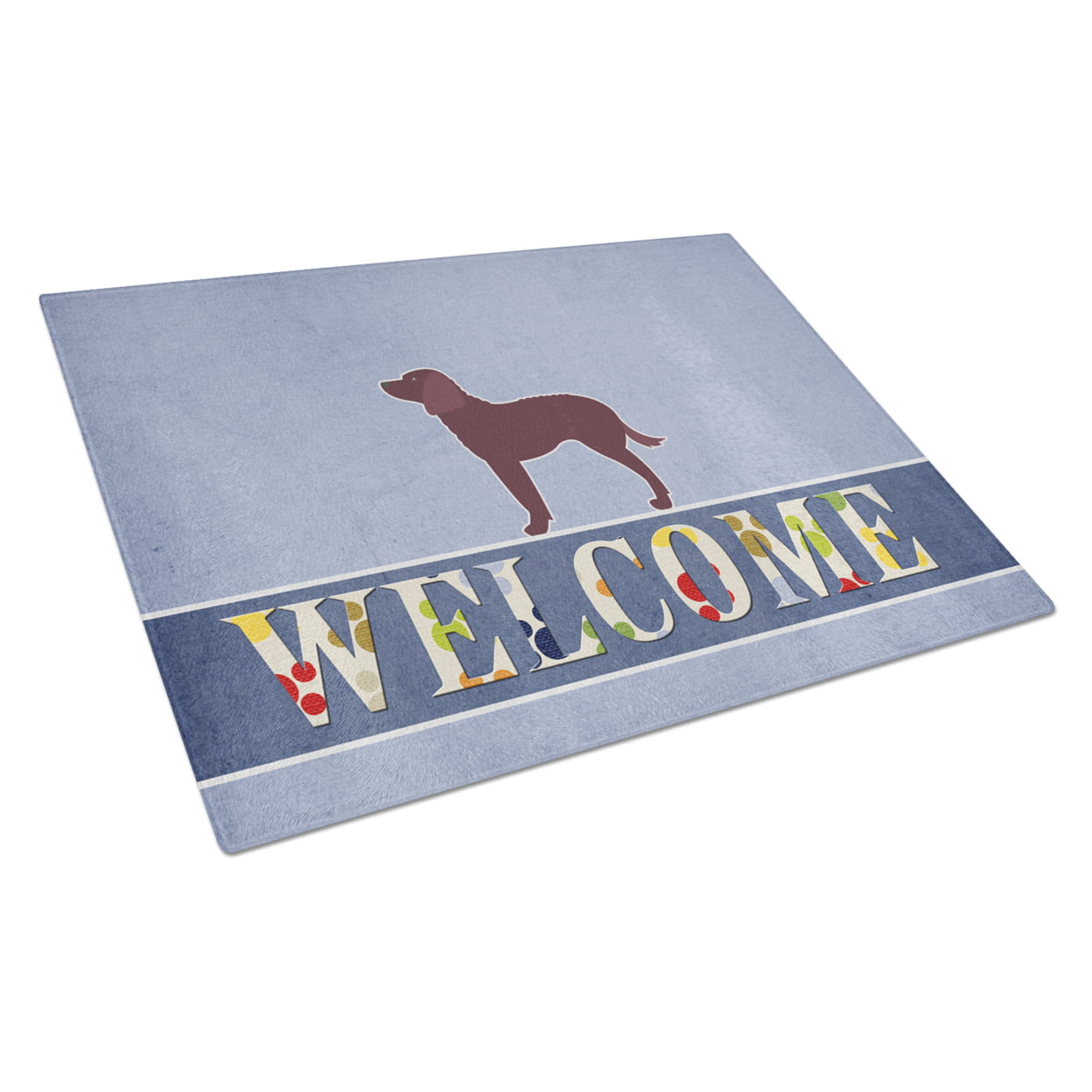 American Water Spaniel Welcome Glass Cutting Board - Large