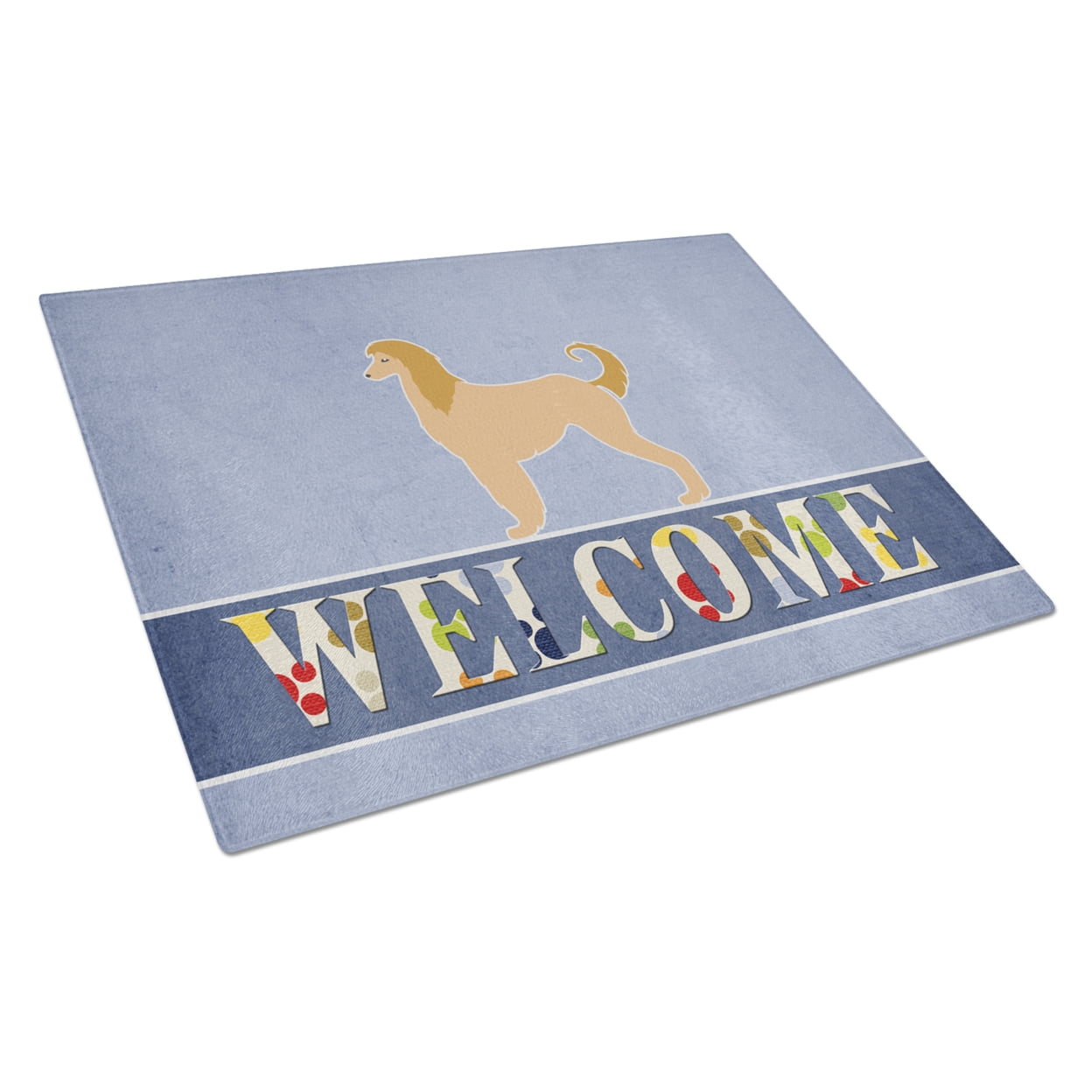 Afghan Hound Welcome Glass Cutting Board - Large