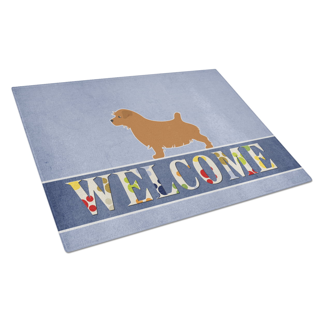Norfolk Terrier Welcome Glass Cutting Board - Large