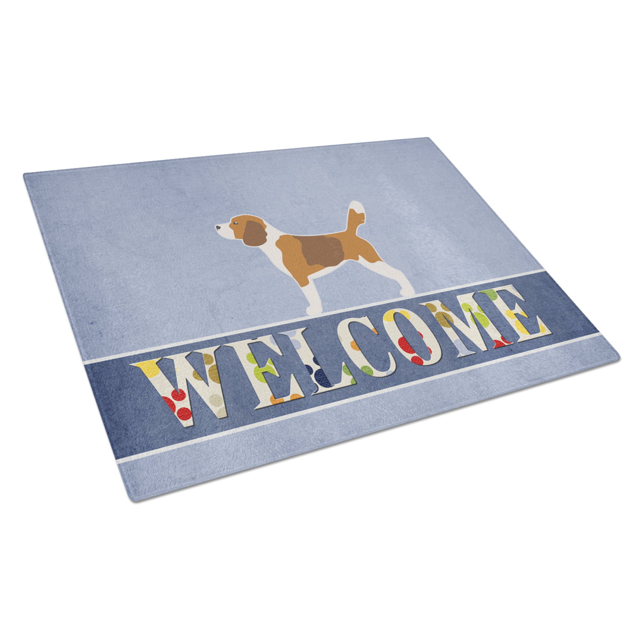 Beagle Welcome Glass Cutting Board - Large