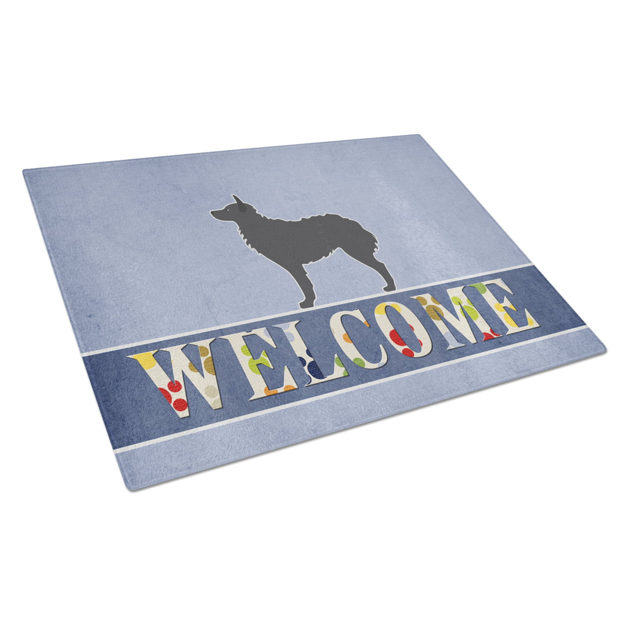 Croatian Sheepdog Welcome Glass Cutting Board - Large