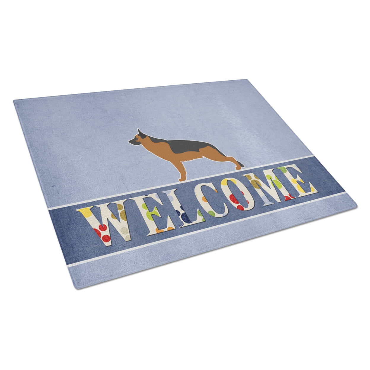 German Shepherd Welcome Glass Cutting Board - Large