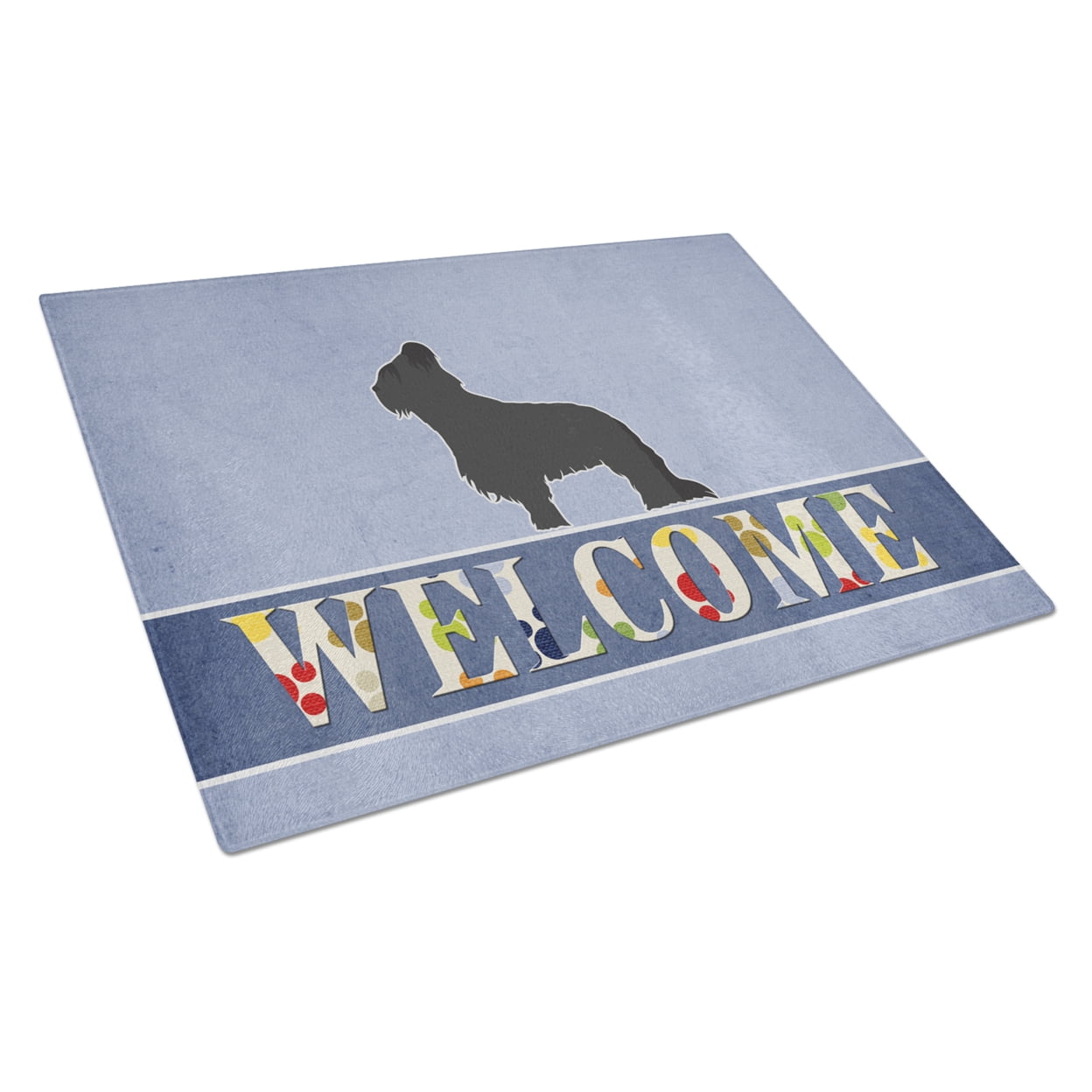 Briard Welcome Glass Cutting Board - Large