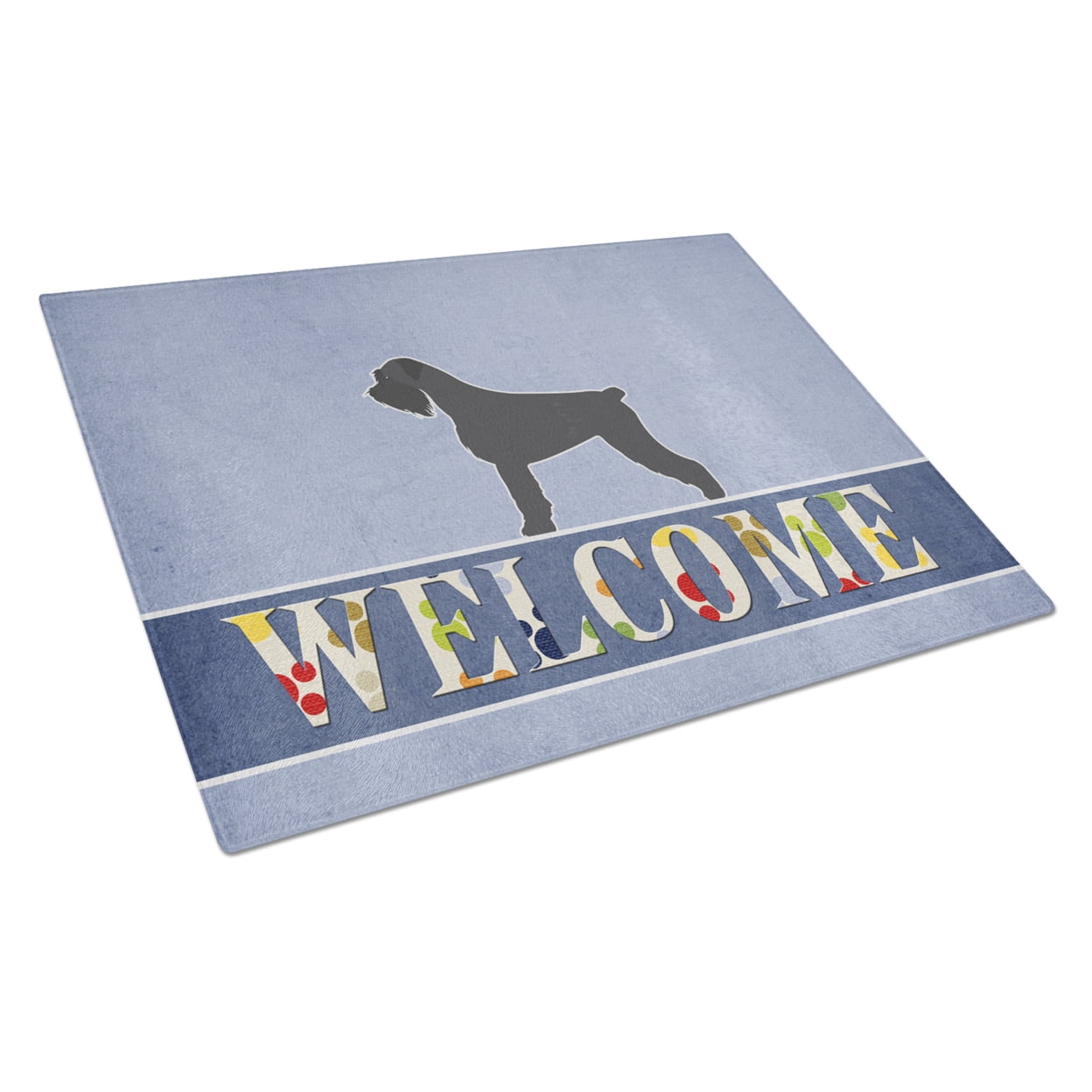 Giant Schnauzer Welcome Glass Cutting Board - Large